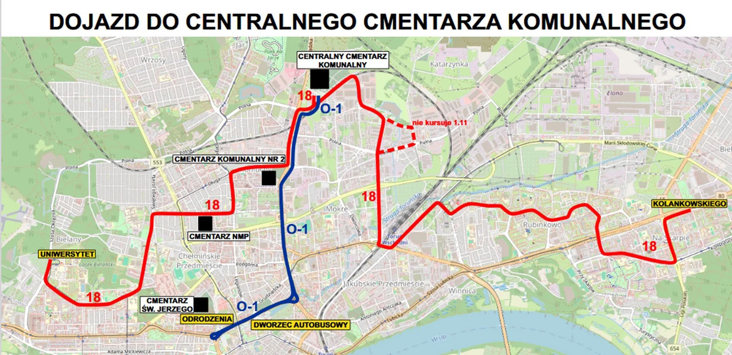 Mapa dojazdu do cmentarza